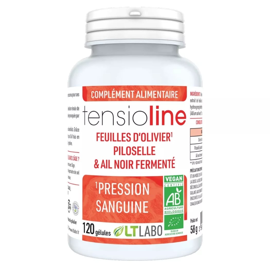 Une boite de 120 gélules de Tensioline Bio de LT Labo