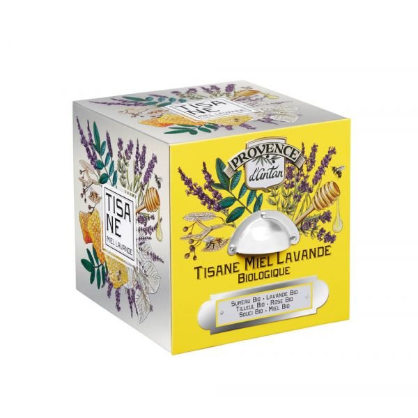 Tisane Cube Miel Lavande Bio - Coffret Métal 24 Sachets - Provence d'Antan