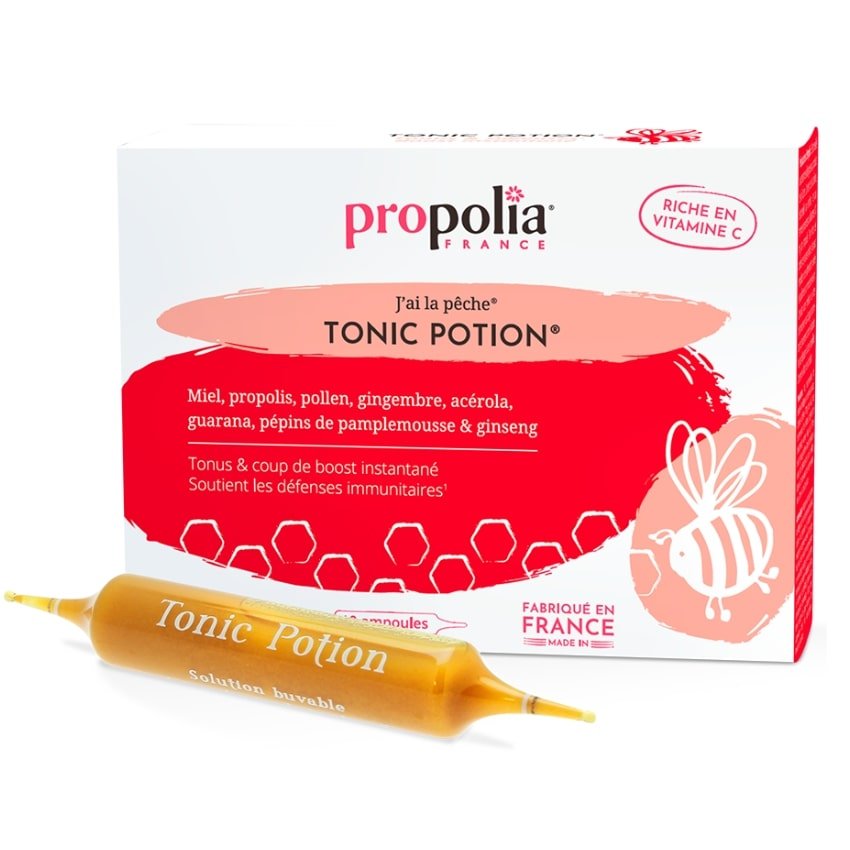 Une boite de 10 ampoules de Un Tonic Potion de la marque Propolia