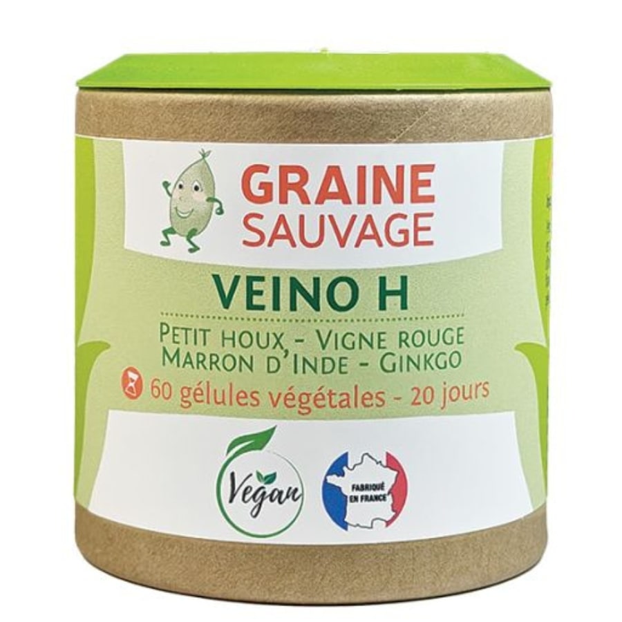 Une boîte de 60 gélules de veino H de la marque graine sauvage