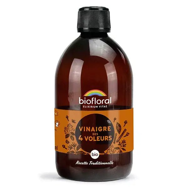 Un flacon de Vinaigre des 4 Voleurs Bio en 500 ml de la marque Biofloral